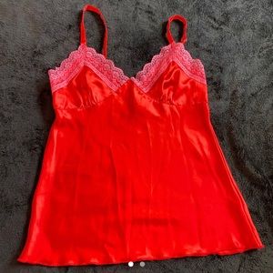Y2K red/pink satin cami